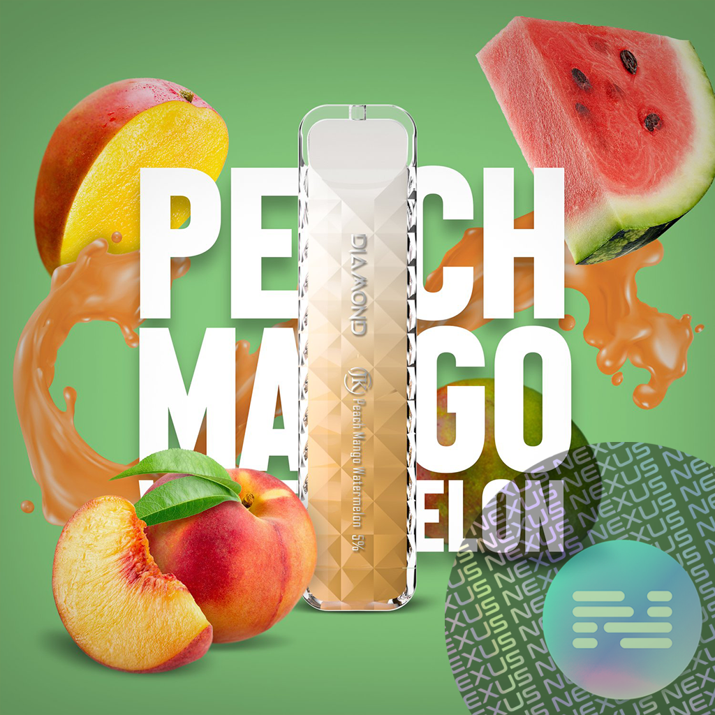 Peach Mango Watermelon Air Bar Diamond Disposable Vape 500 Puff