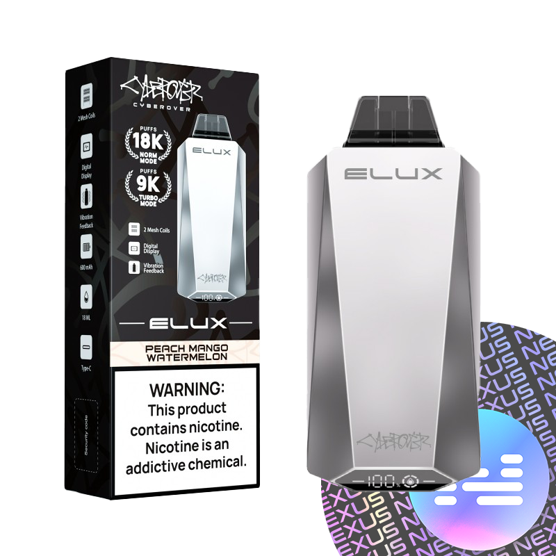 Peach Mango Watermelon Elux CYBEROVER 18000 Disposable Vape