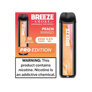 Breeze Pro 2000 Puffs Disposable Non Rechargeable Vape 5% Nicotine - Peach Mango