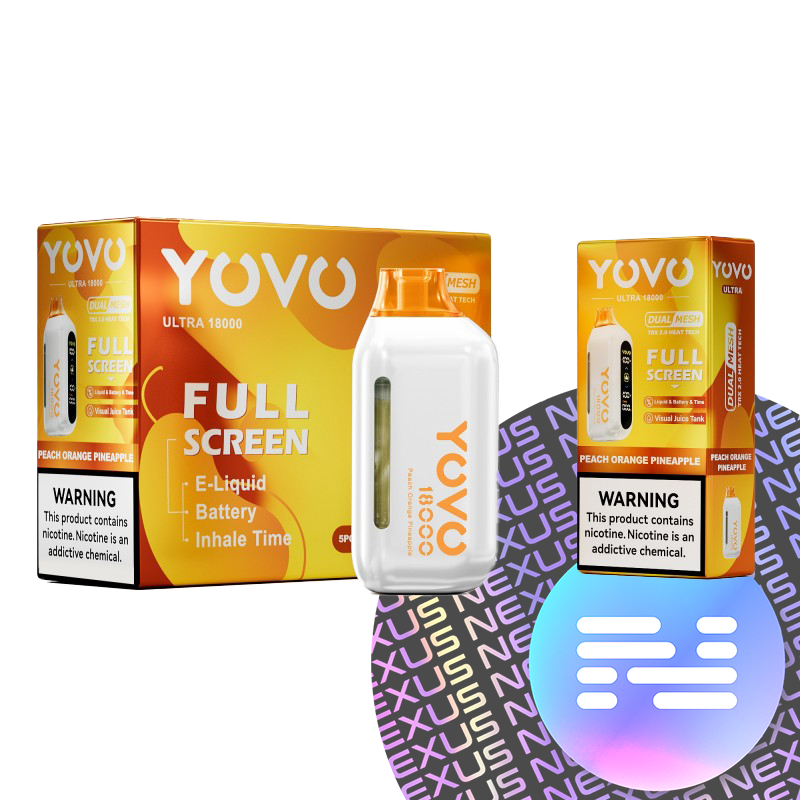 Peach Orange Pineapple YOVO Ultra 18000 Disposable Vape