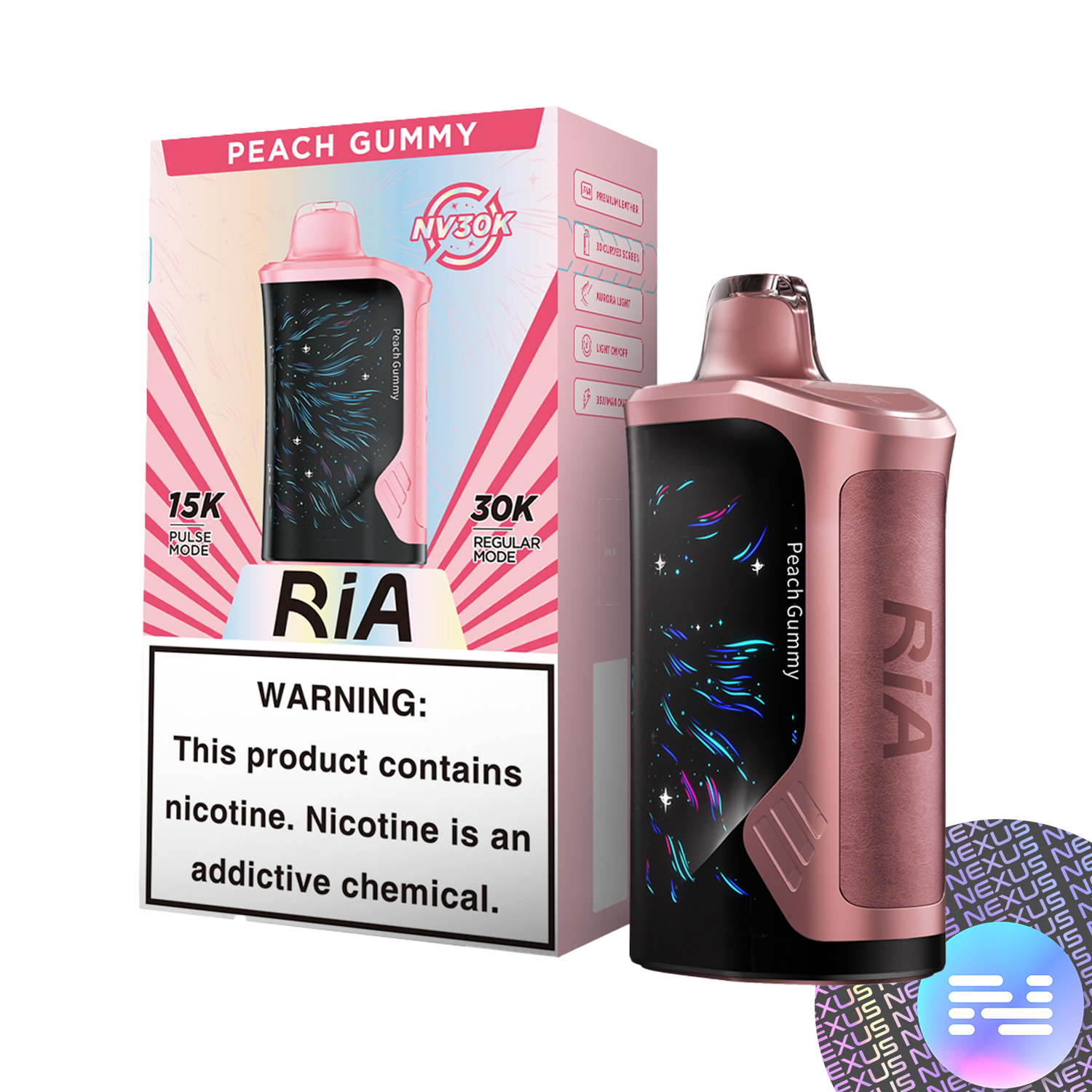 Peach Gummy RIA NV30K Disposable Vape by GEEK BAR