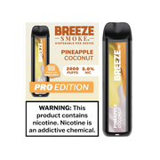 Breeze Pro 2000 Puffs Disposable Non Rechargeable Vape 5% Nicotine - Pineapple Coconut