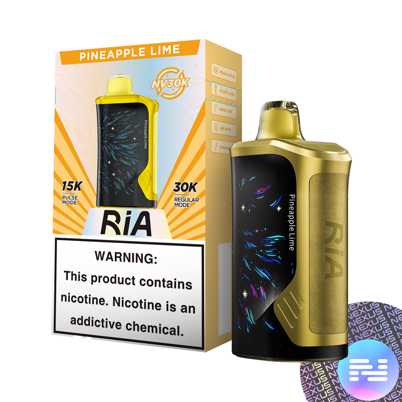 Pineapple Lime RIA NV30K Disposable Vape by GEEK BAR