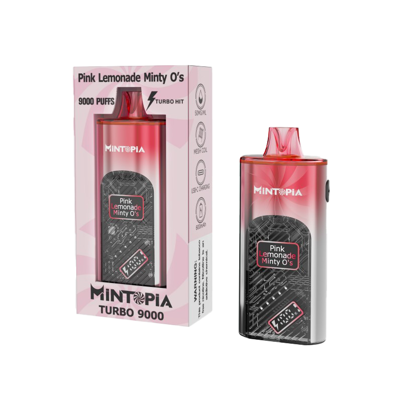 MiNTOPiA Turbo 9000 Puffs Disposable Vape 5% Nicotine - Pink Lemonade Minty O's