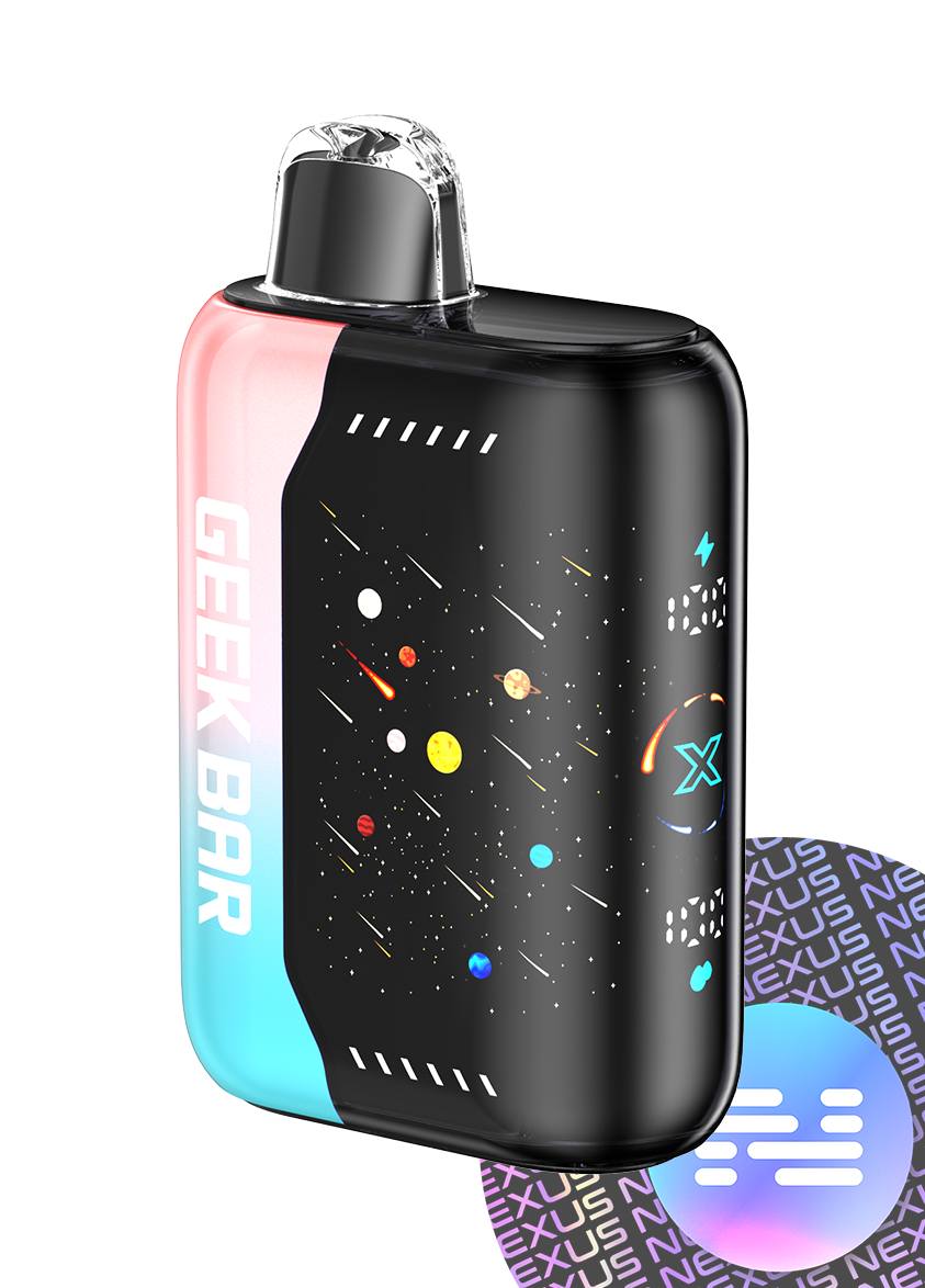 Pink and Blue Geek Bar Pulse X 25000 Meteor Edition Disposable Vape