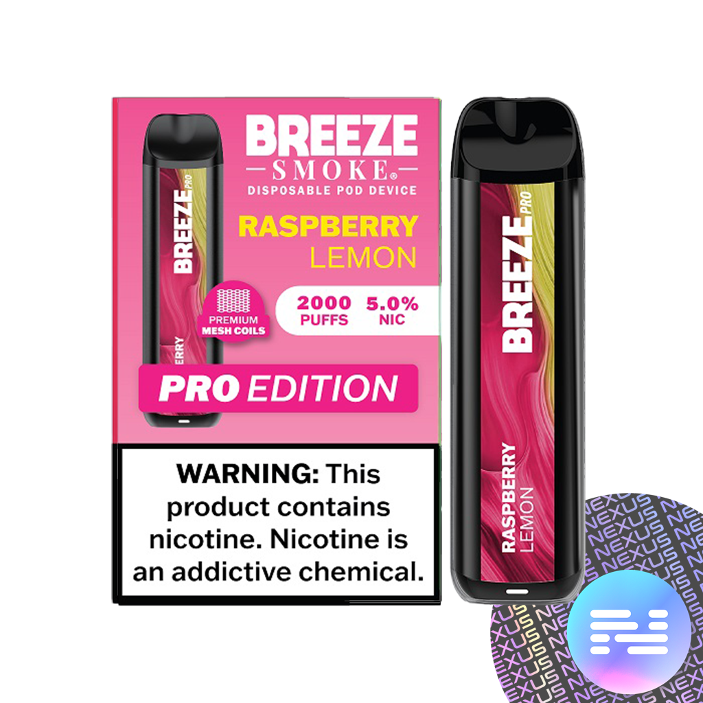 Raspberry Lemon Breeze PRO Disposable Vape 2000 Puffs