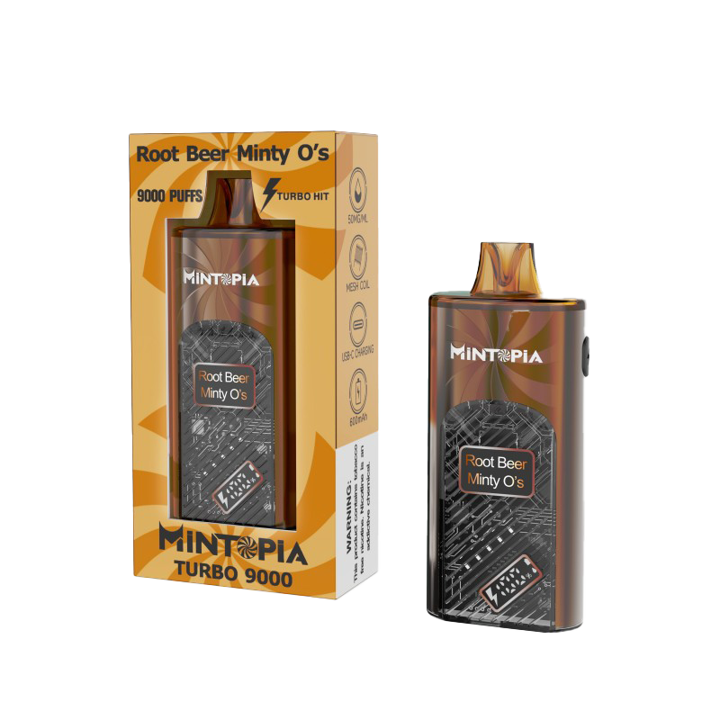 MiNTOPiA Turbo 9000 Puffs Disposable Vape 5% Nicotine - Root Beer Minty O's