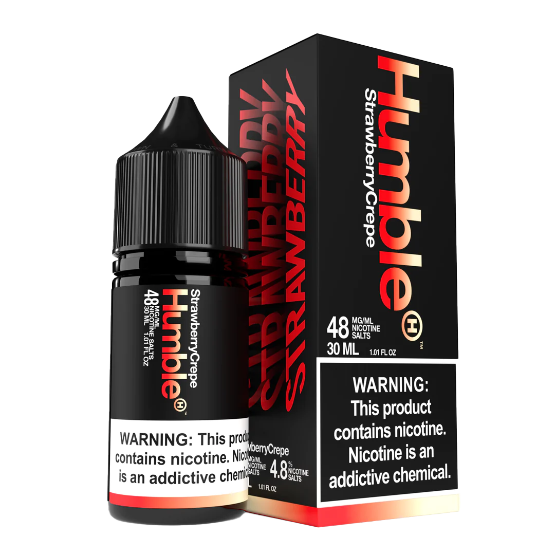 Humble Salt Nicotine E-Liquid 30 ML Vape Juice - Strawberry Crepe
