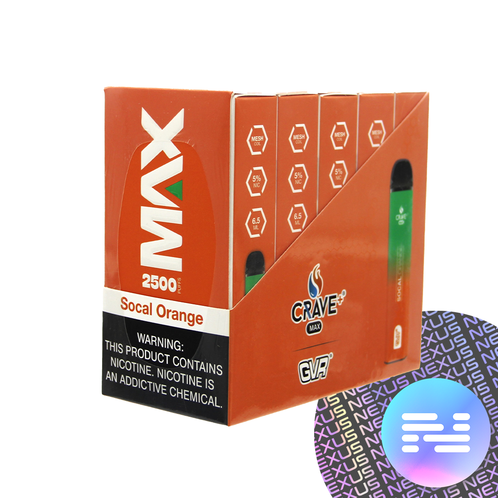 Socal Orange CRAVE MAX Disposable Vape 2500 Puff