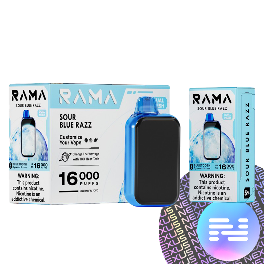 Sour Blue Razz RAMA Disposable Vape 16000 Puff