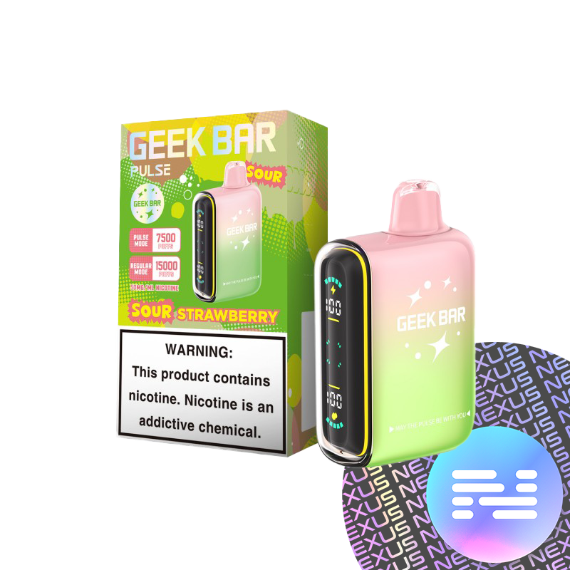 Sour Strawberry Geek Bar Pulse Disposable Vape 15000 Puff