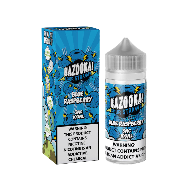 Bazooka Sour Straws E-Liquid Vape Juice 100 ML - Blue Raspberry