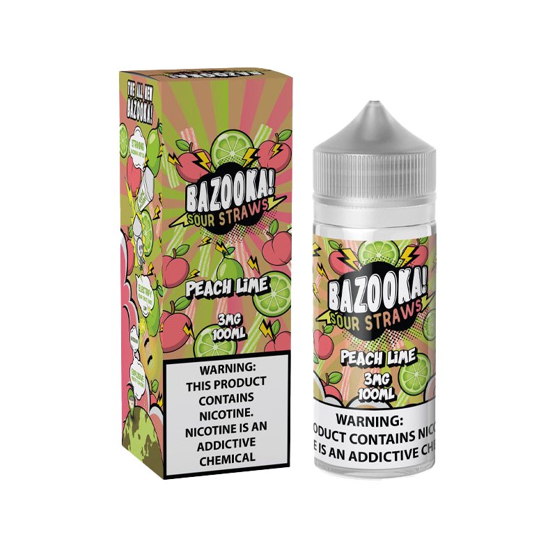 Bazooka Sour Straws E-Liquid Vape Juice 100 ML - Peach Lime