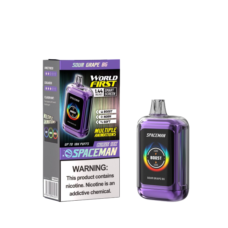 Sour Grape BG Spaceman Curve 18K SMOK Disposable Vape