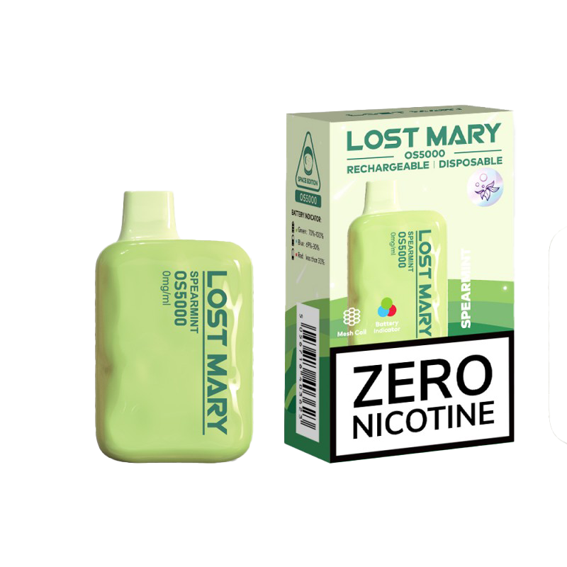 Spearmint Lost Mary 0% Nicotine Disposable Vape