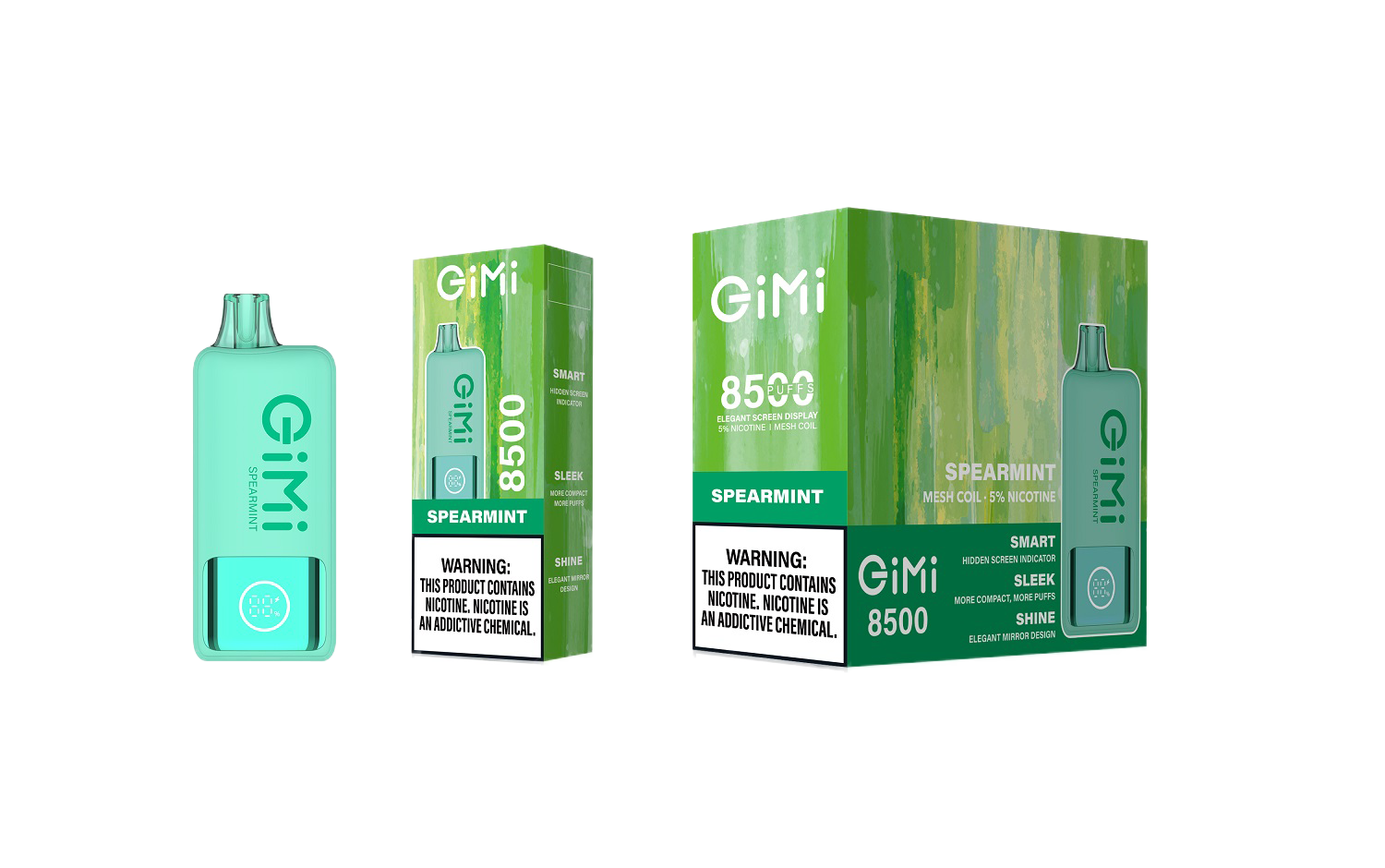 FLUM GIMI 8500 Puffs Smart Disposable Vape 5% Nicotine - Spearmint