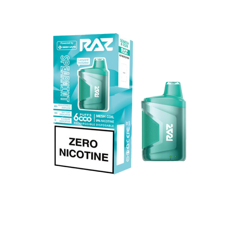 Raz CA6000 No Nicotine Disposable Vape - Spearmint