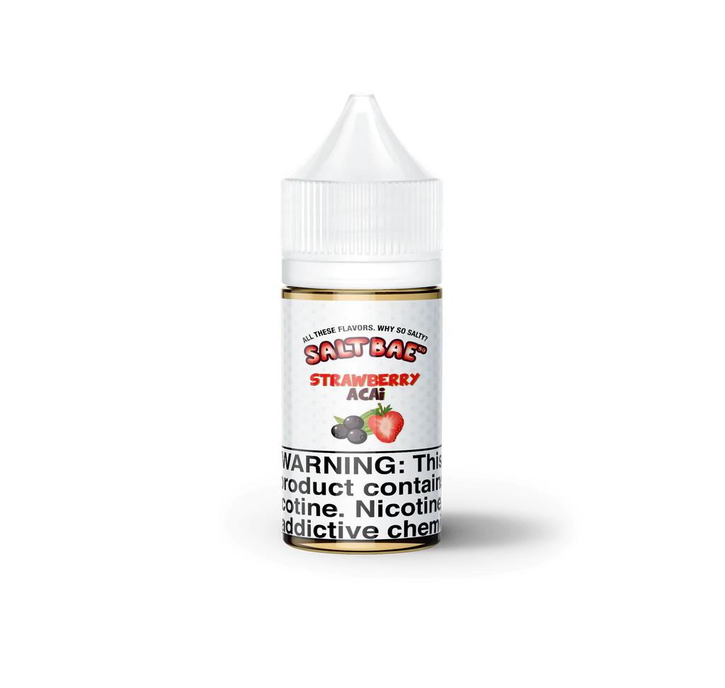Salt Bae 50 Salt Nic E-Liquid Vape Juice - Strawberry Acai