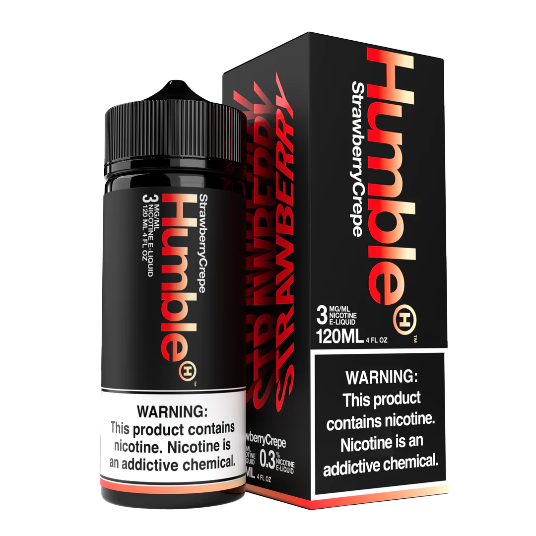 Humble Salt Nicotine E-Liquid 120 ML Vape Juice - Strawberry Crepe