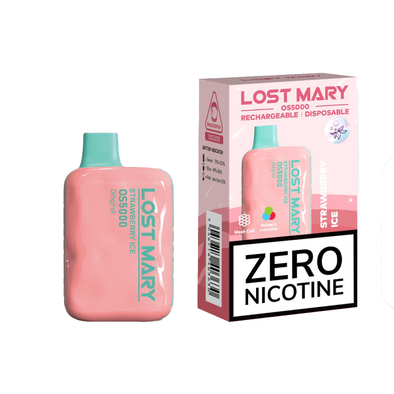 Strawberry Ice Lost Mary 0% Nicotine Disposable Vape