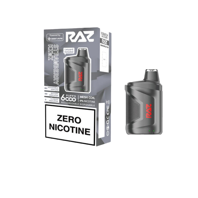 Raz CA6000 No Nicotine Disposable Vape - Strawberry Kiwi