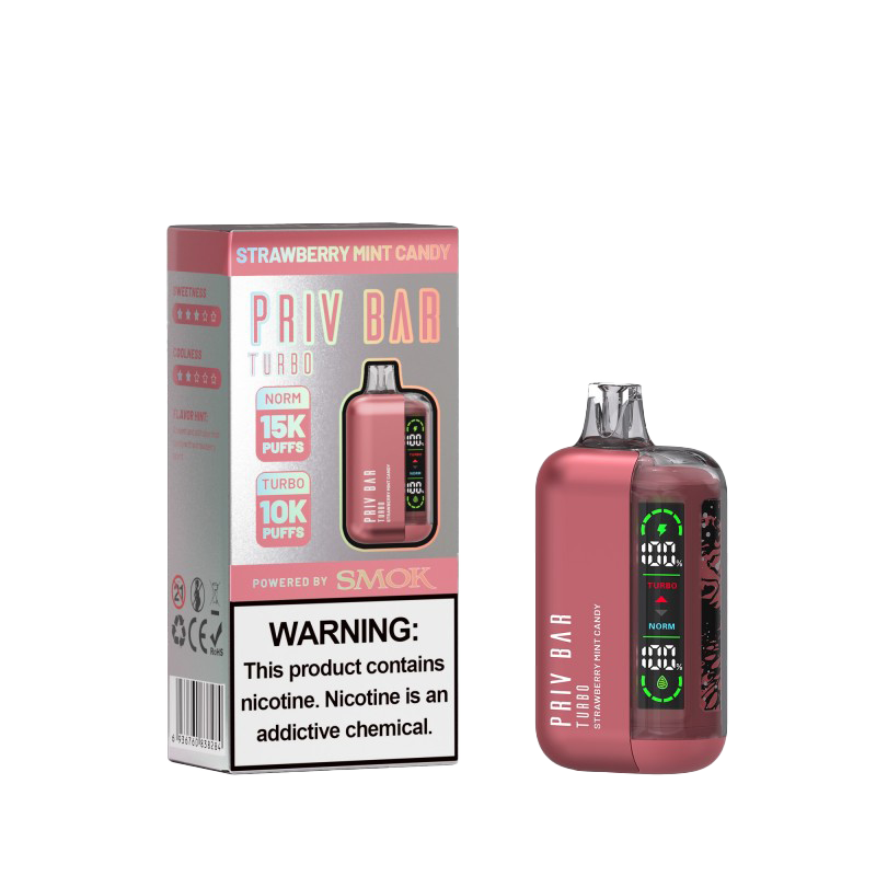 Strawberry Mint Candy PRIV Bar Turbo 15000 Disposable Vape