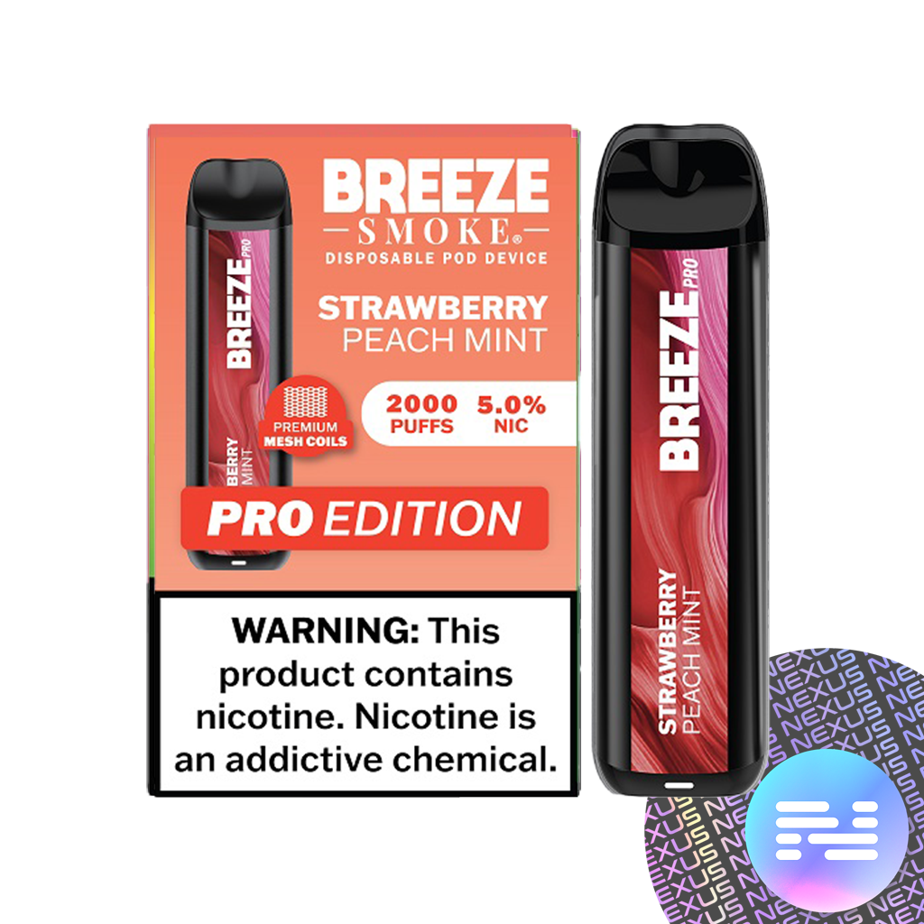 Strawberry Peach Mint Breeze PRO 2000 Disposable Vape