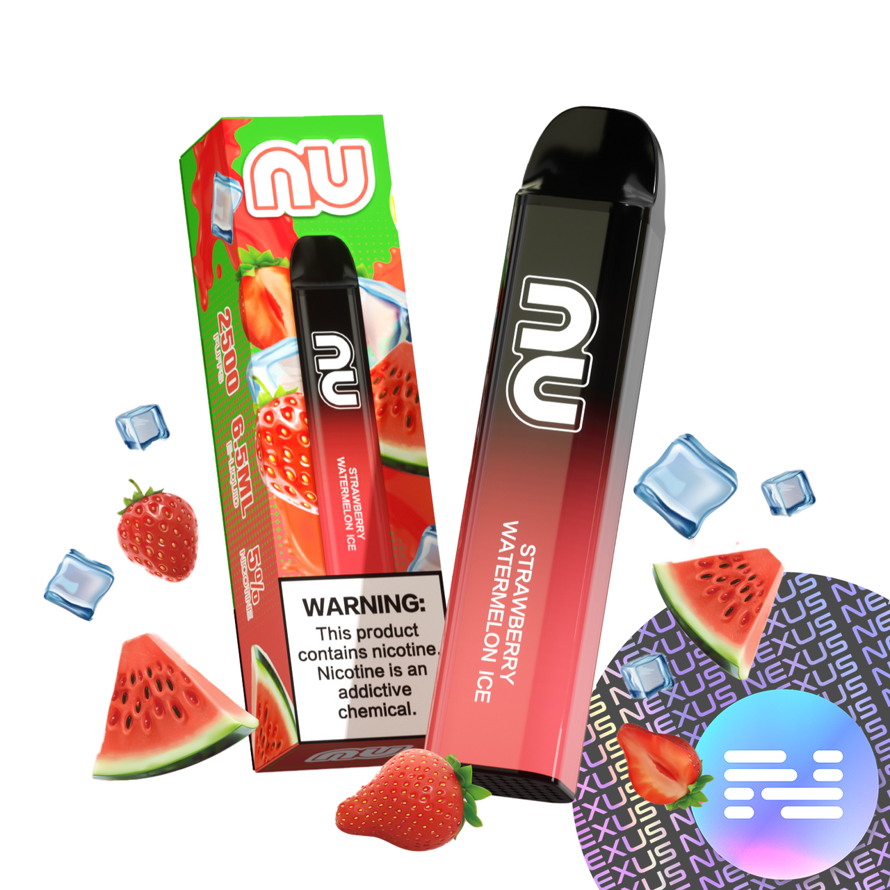 Strawberry Watermelon Ice NU Disposable Vape 2500 Puff