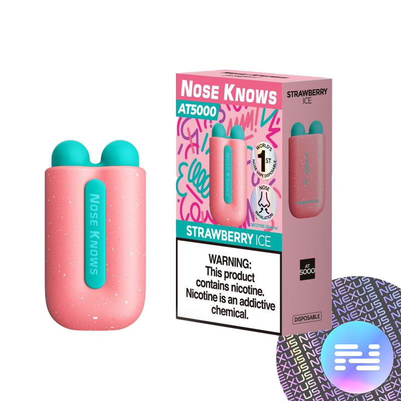 Strawberry Ice Nose Knows AT5000 Disposable Vape