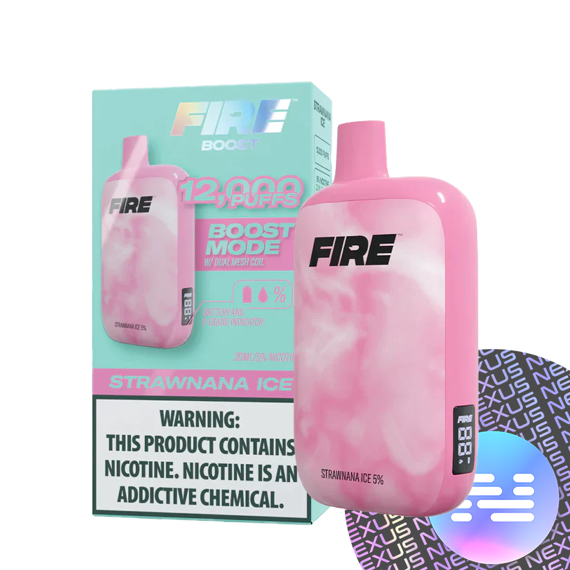 Strawnana Ice FIRE Boost 12000 Puff Disposable Vape