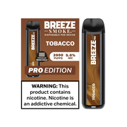 Breeze Pro 2000 Puffs Disposable Non Rechargeable Vape 5% Nicotine - Tobacco