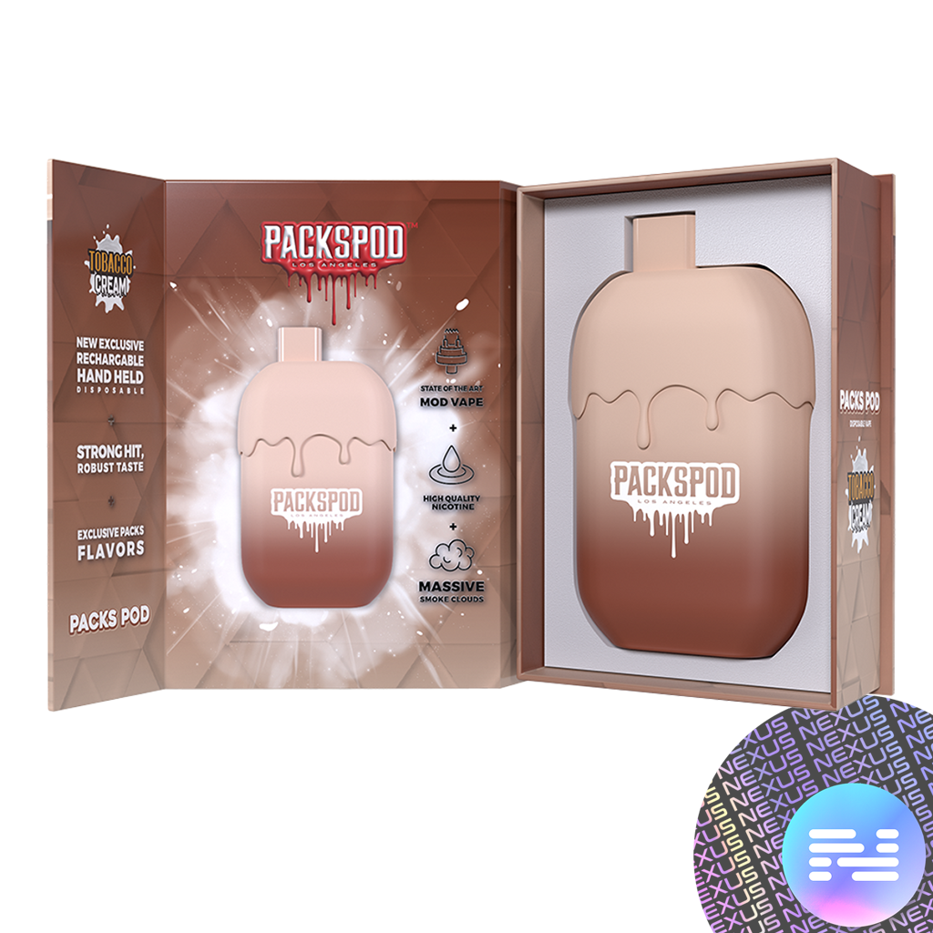 Tobacco Cream Packspod Disposable Vape 5000 Puffs by PackWoods