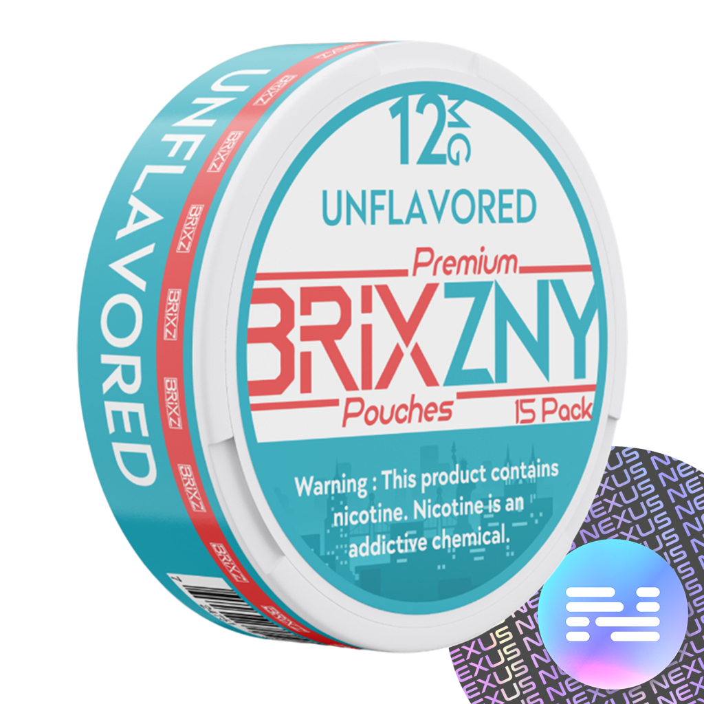 Unflavored 12 MG BRIXZNY Nicotine Pouches