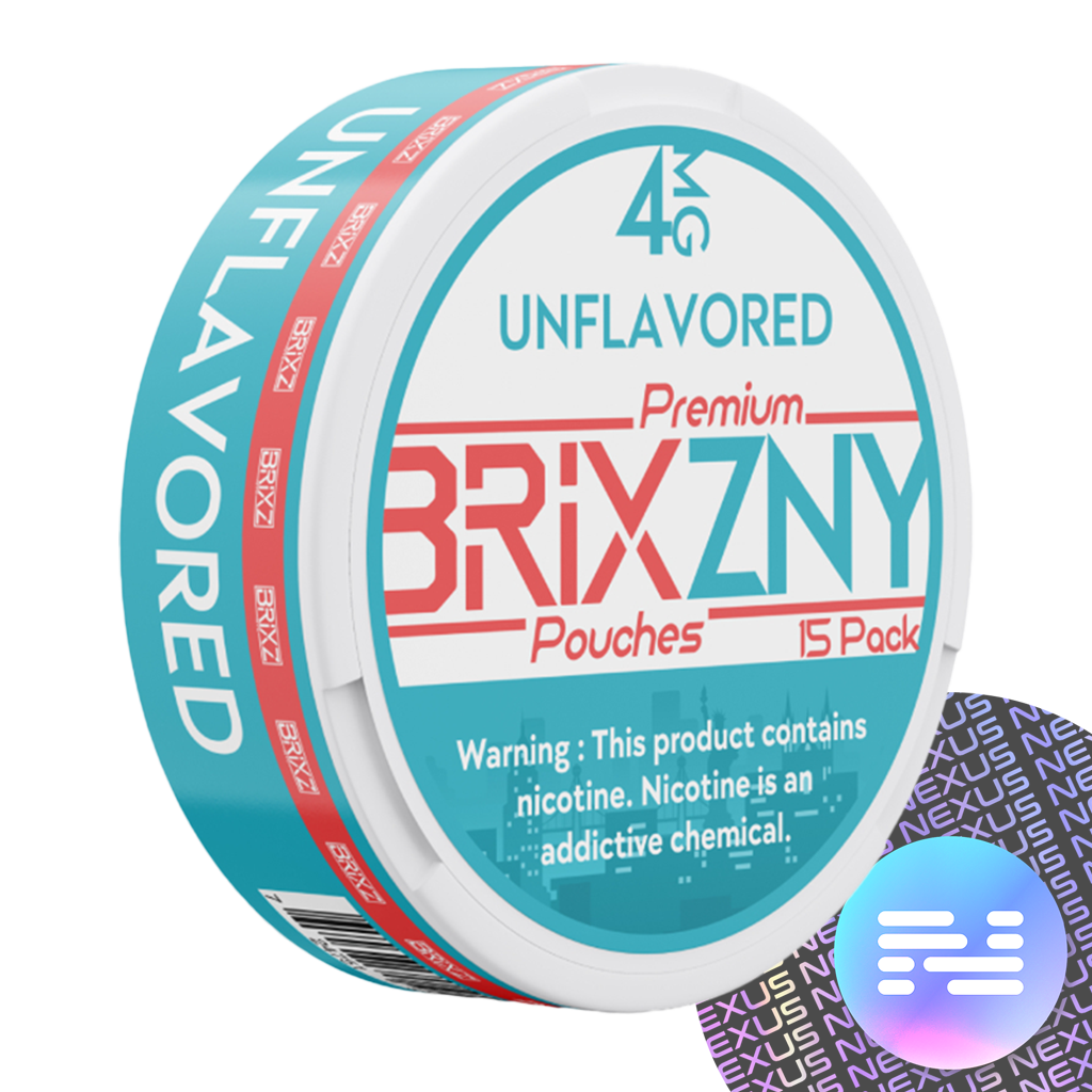 Unflavored 4 MG BRIXZNY Nicotine Pouches