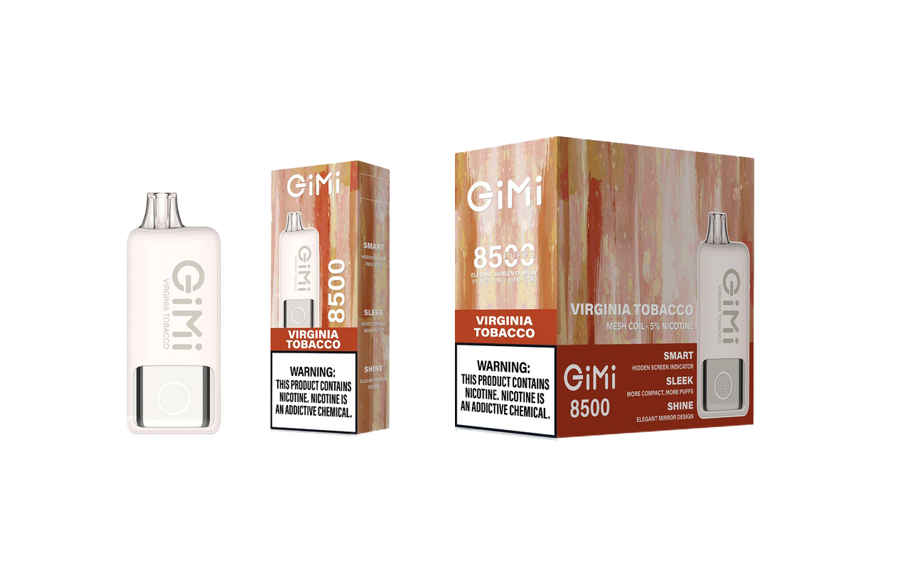 FLUM GIMI 8500 Puffs Smart Disposable Vape 5% Nicotine - Virginia Tobacco