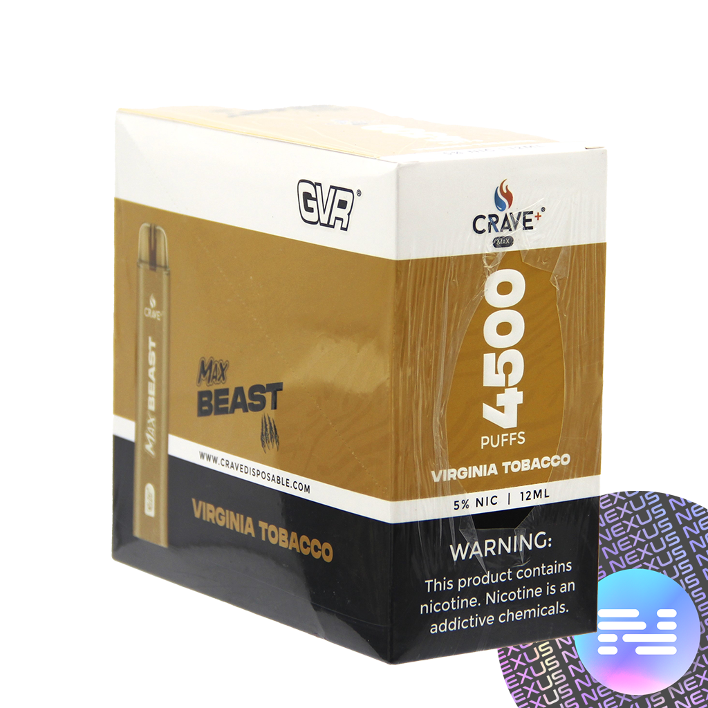 Virginia Tobacco 3% CRAVE MAX Beast 4500 Disposable Vape