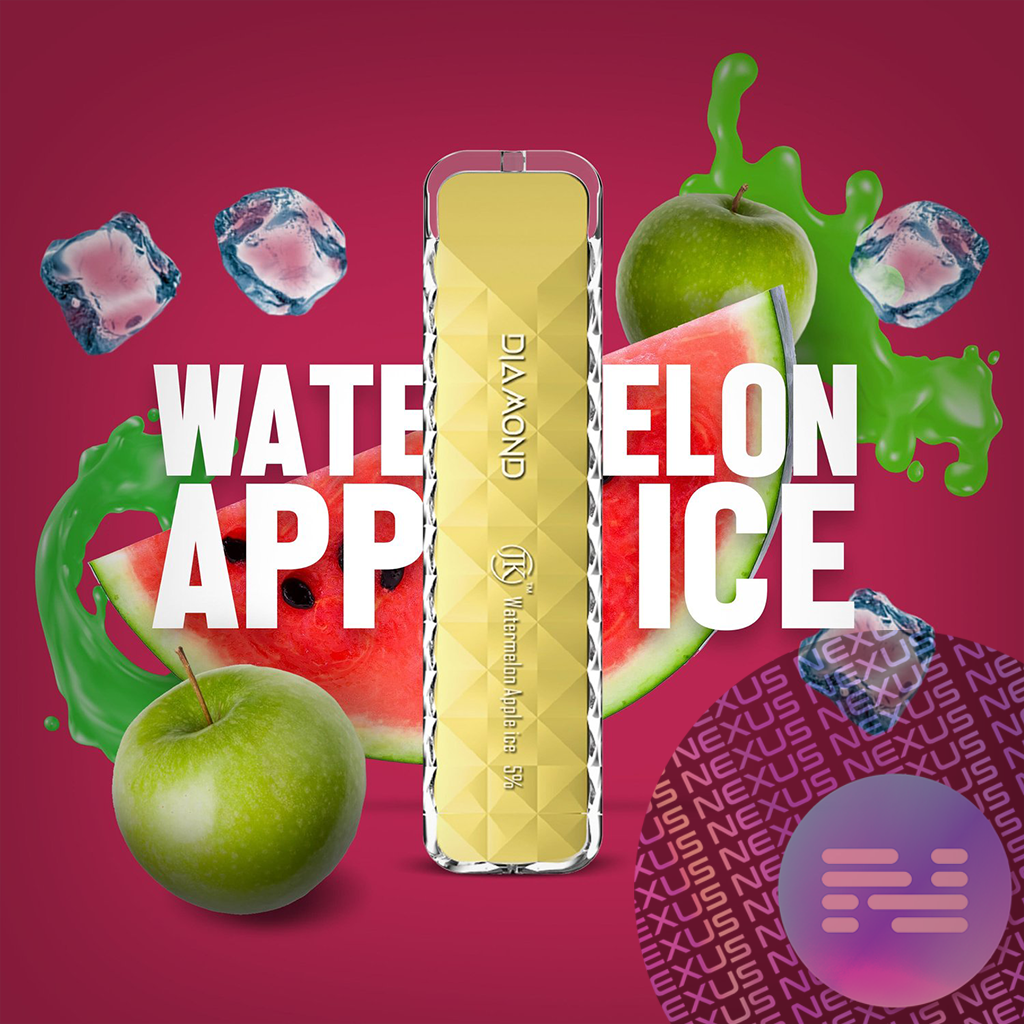 Watermelon Apple Ice Air Bar Diamond Disposable Vape 500 Puff