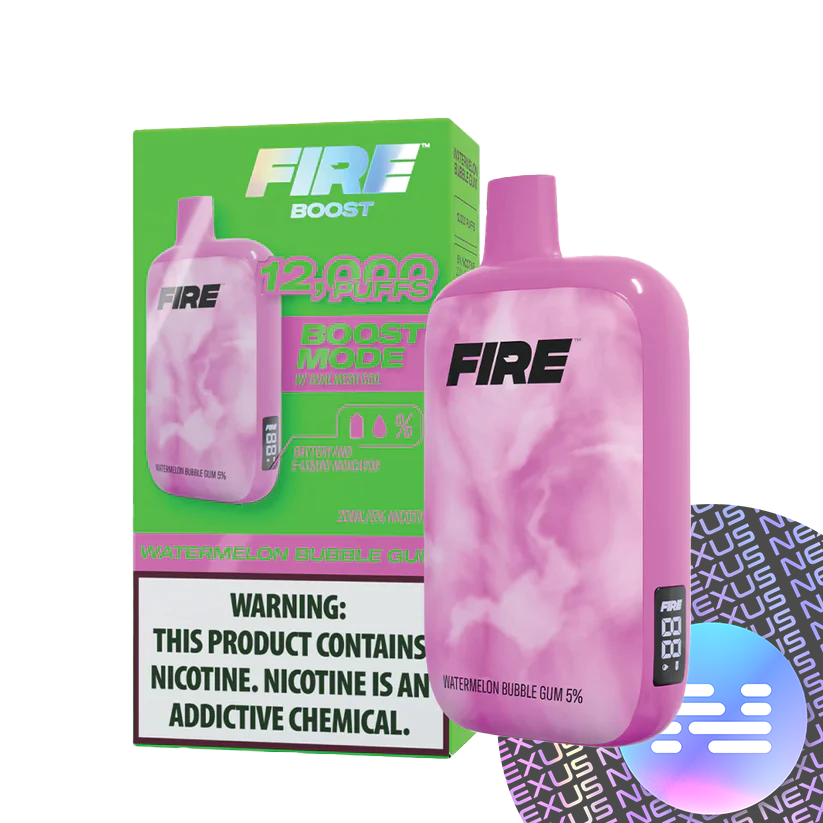 Watermelon Bubble Gum FIRE Boost 12000 Puff Disposable Vape