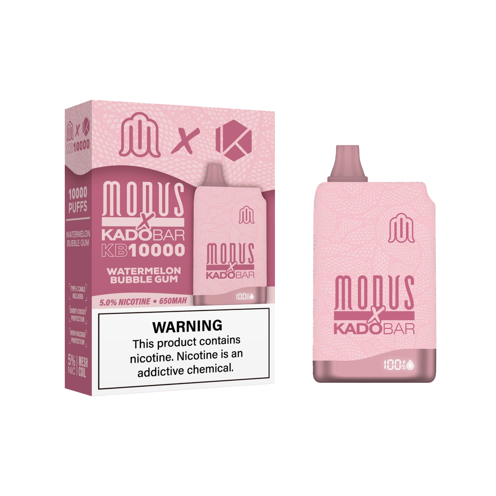 Watermelon Bubble Gum Modus x Kado KB10000 Disposable Vape