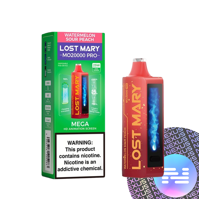 Watermelon Sour Peach Lost Mary MO20000 Pro Disposable Vape