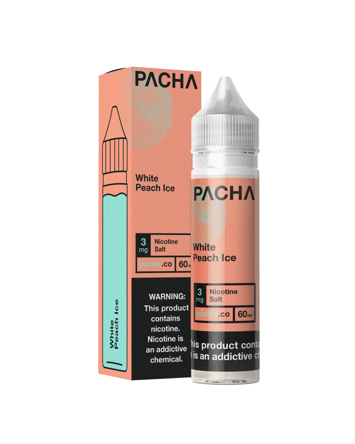 Pacha E-Liquid 60 ML Vape Juice - White Peach Ice