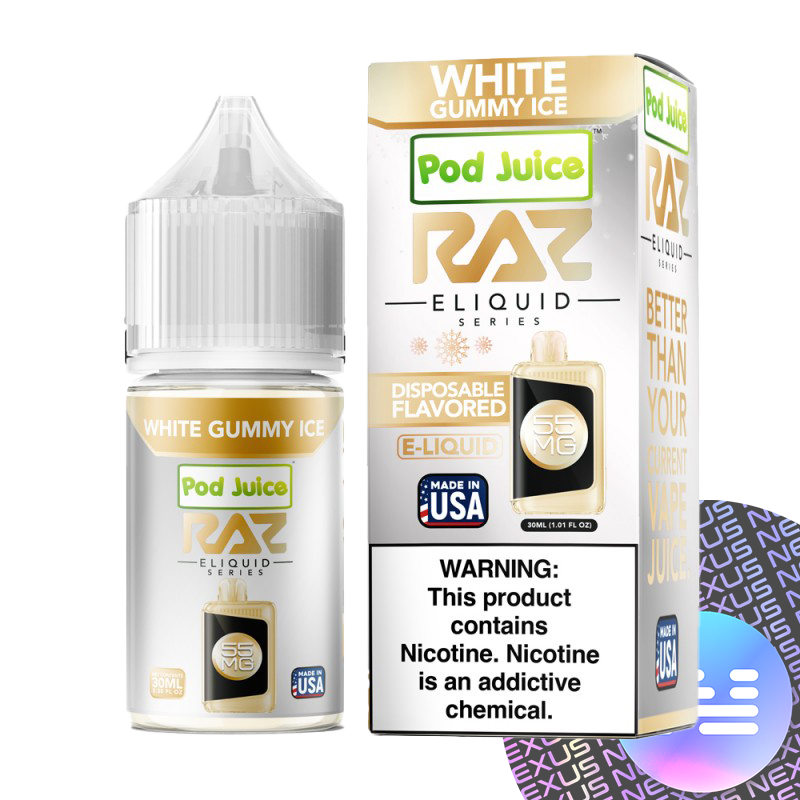 White Gummy Ice RAZ x Pod Juice E-Liquid