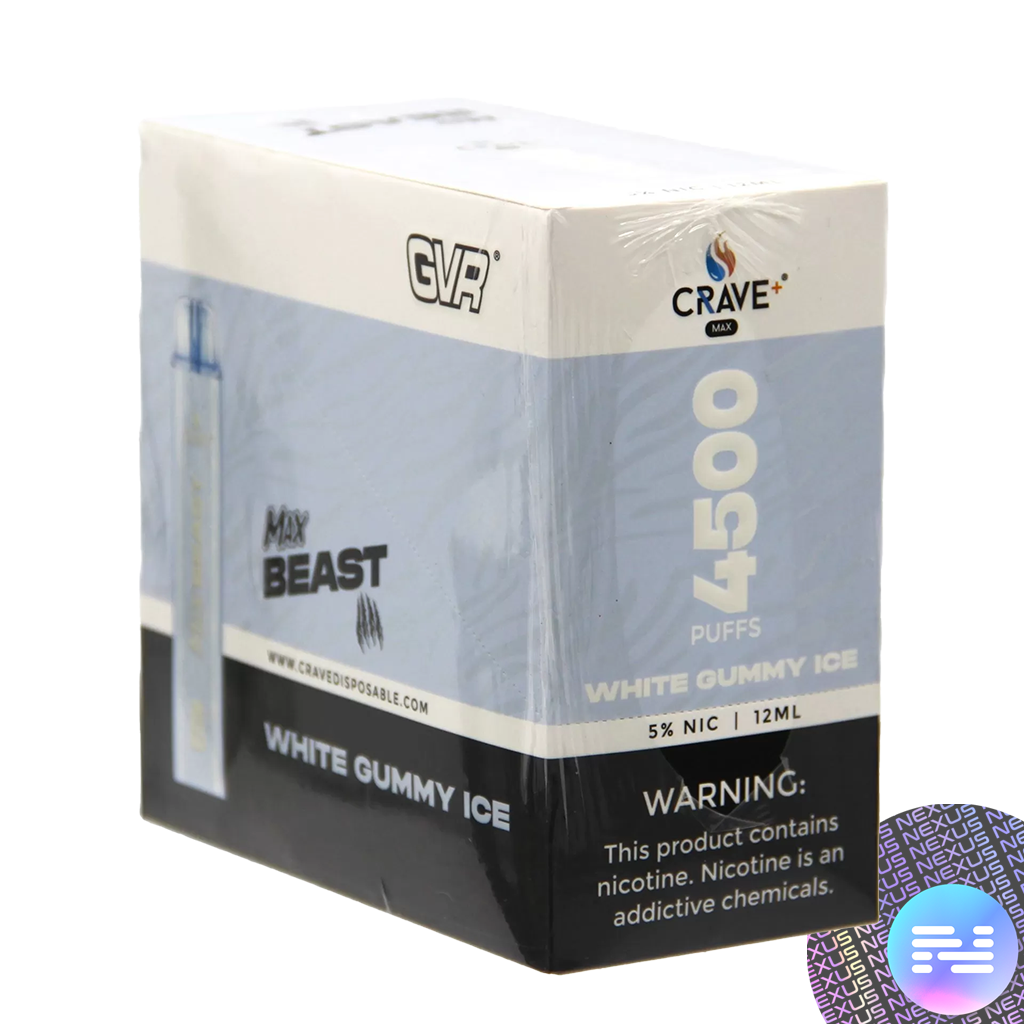 White Gummy Ice CRAVE MAX Beast Disposable Vape 4500 Puff