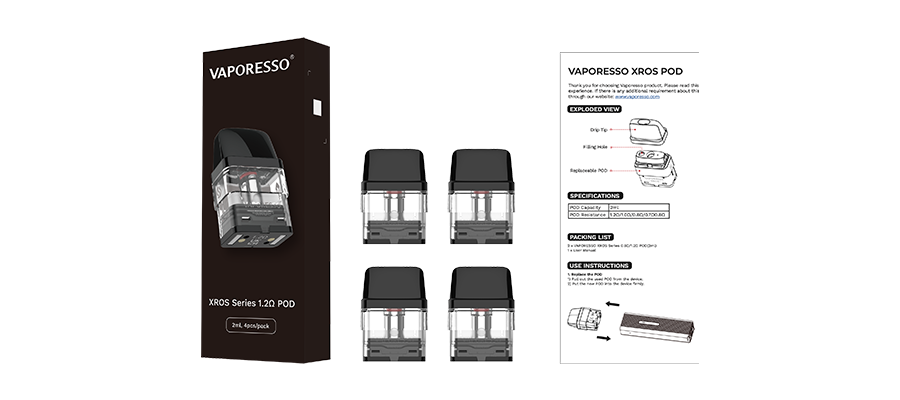 Vaporesso XROS Series Pods - 4 Pack 1.2