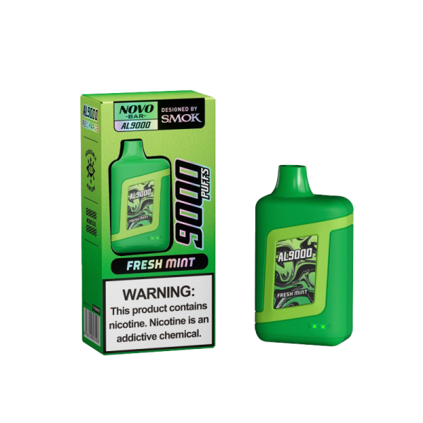 fresh mint disposable vape NOVO Bar AL9000 9000 Puffs Disposable Vape